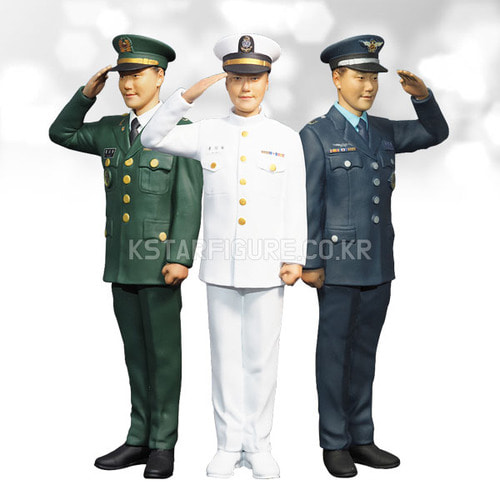 [정장] 리얼 22cm 장교(육군,해군,공군) 군복입은 군인 3D피규어 제작 (임관기념, 전역기념 선물)케이스타피규어